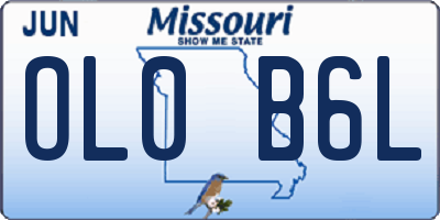 MO license plate OL0B6L