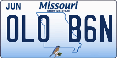 MO license plate OL0B6N
