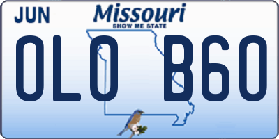 MO license plate OL0B6O