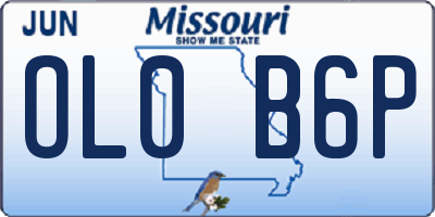 MO license plate OL0B6P