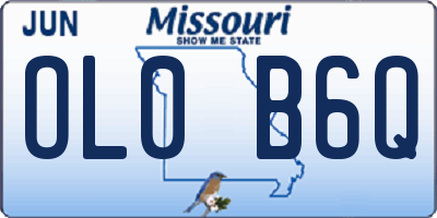 MO license plate OL0B6Q
