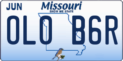 MO license plate OL0B6R