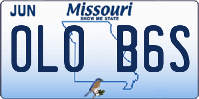 MO license plate OL0B6S