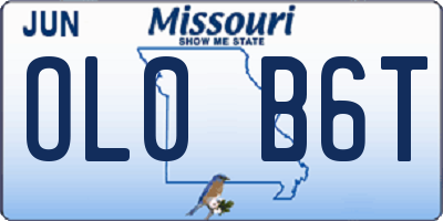 MO license plate OL0B6T