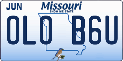 MO license plate OL0B6U
