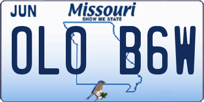 MO license plate OL0B6W