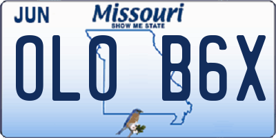 MO license plate OL0B6X