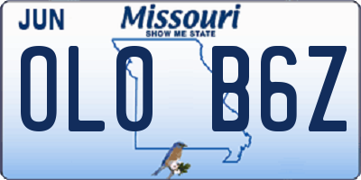 MO license plate OL0B6Z