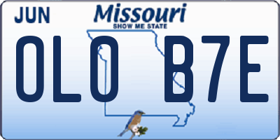 MO license plate OL0B7E