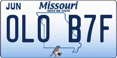 MO license plate OL0B7F