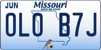 MO license plate OL0B7J