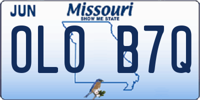 MO license plate OL0B7Q