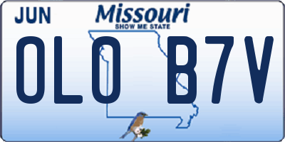 MO license plate OL0B7V