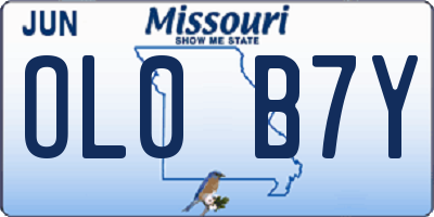 MO license plate OL0B7Y