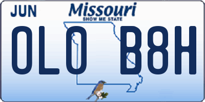 MO license plate OL0B8H
