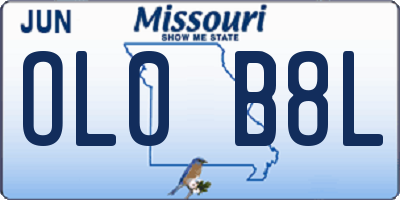 MO license plate OL0B8L