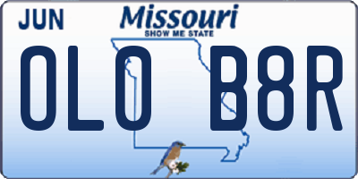 MO license plate OL0B8R