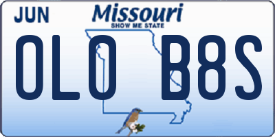 MO license plate OL0B8S