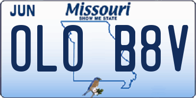 MO license plate OL0B8V