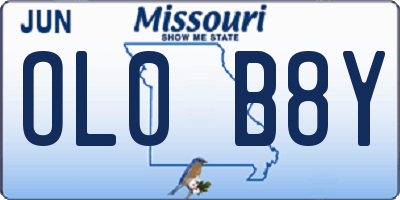 MO license plate OL0B8Y