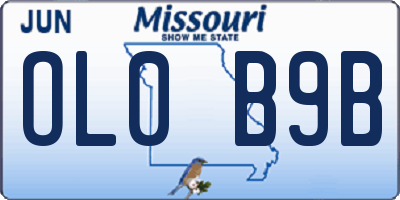 MO license plate OL0B9B