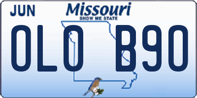 MO license plate OL0B9O