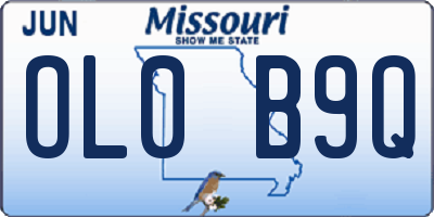 MO license plate OL0B9Q