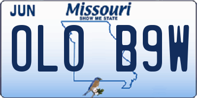 MO license plate OL0B9W