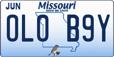 MO license plate OL0B9Y
