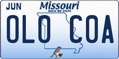 MO license plate OL0C0A