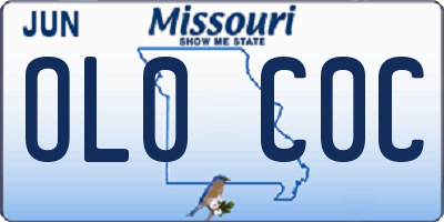 MO license plate OL0C0C