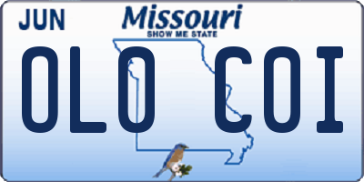 MO license plate OL0C0I