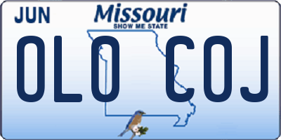 MO license plate OL0C0J