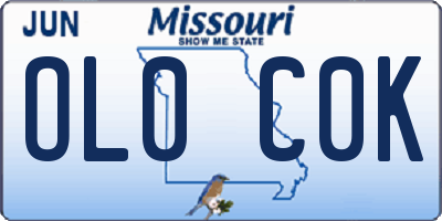 MO license plate OL0C0K