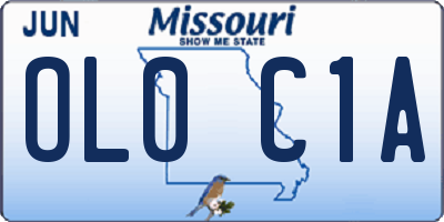 MO license plate OL0C1A