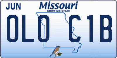 MO license plate OL0C1B