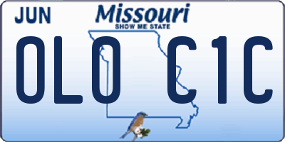 MO license plate OL0C1C