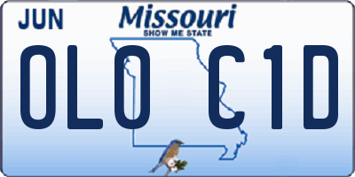 MO license plate OL0C1D