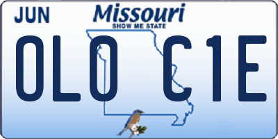 MO license plate OL0C1E