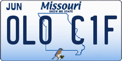 MO license plate OL0C1F