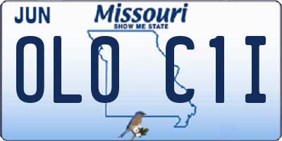 MO license plate OL0C1I
