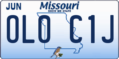 MO license plate OL0C1J