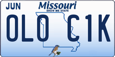 MO license plate OL0C1K
