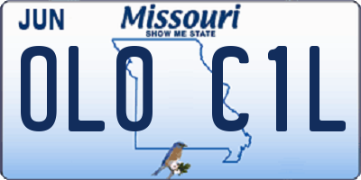 MO license plate OL0C1L