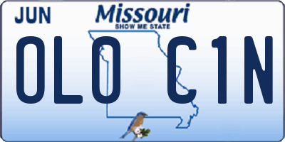 MO license plate OL0C1N