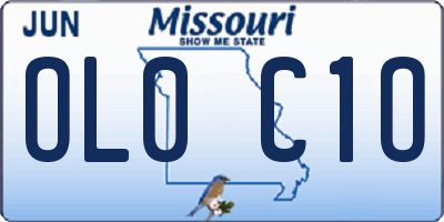 MO license plate OL0C1O