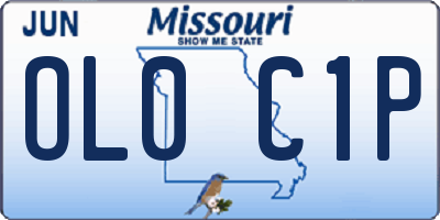 MO license plate OL0C1P