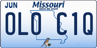 MO license plate OL0C1Q