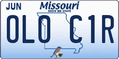 MO license plate OL0C1R
