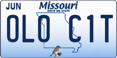 MO license plate OL0C1T